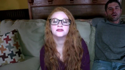 Ginger redhead in glasses hard pussy fucking stroking HD