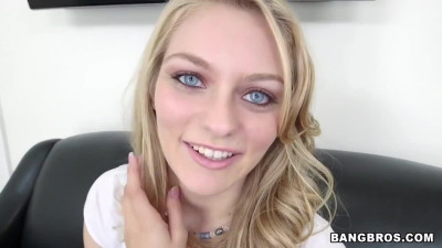 Huge tits blonde POV cumshot at the audition in HD