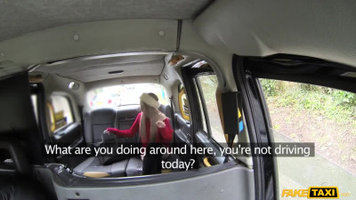 Tight Carmel Anderson crazy stretching in car