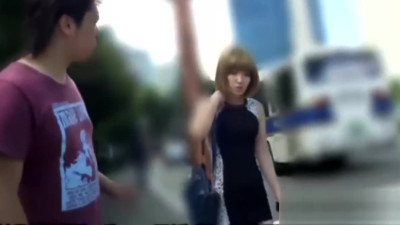 Hard nailining accompanied by short haired korean girl