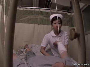 Voyeur fucking hard together with asian nurse