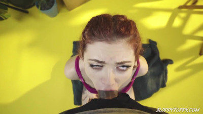 Sloppy Toppy: POV cum in mouth next to inked redhead Lola Fae