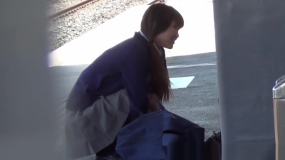 Japanese chick masturbation in public