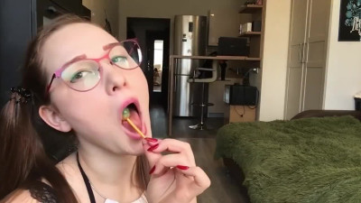 Stepfather Caught Daughter Sucking A Lollipop And Made Him Suck Him Deeply