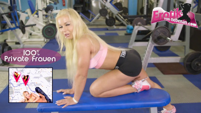 Fitness with muscled german blonde haired