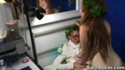 Dare Dorm: Amateur got slammed hard at the party