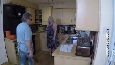 Spanking in the kitchen