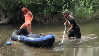 Australian redhead rushes hard slamming in HD