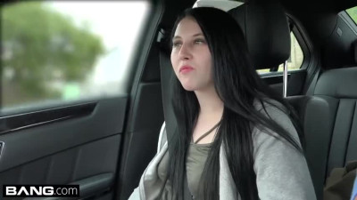 Shaved teen first time deepthroat in a car