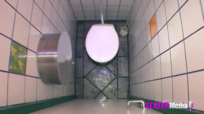 Sextermedia - German sucking cock in toilet in HD