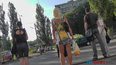 Hard pounding amateur wearing panties on the street